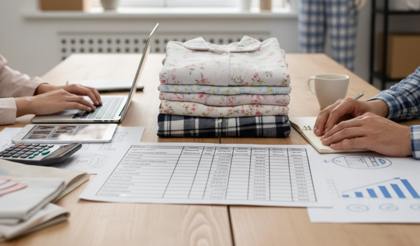 Fornecedores e margens de lucro no negócio de pijamas