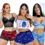 Pijama Baby Doll Virginia Cetim Renda - imagem 2